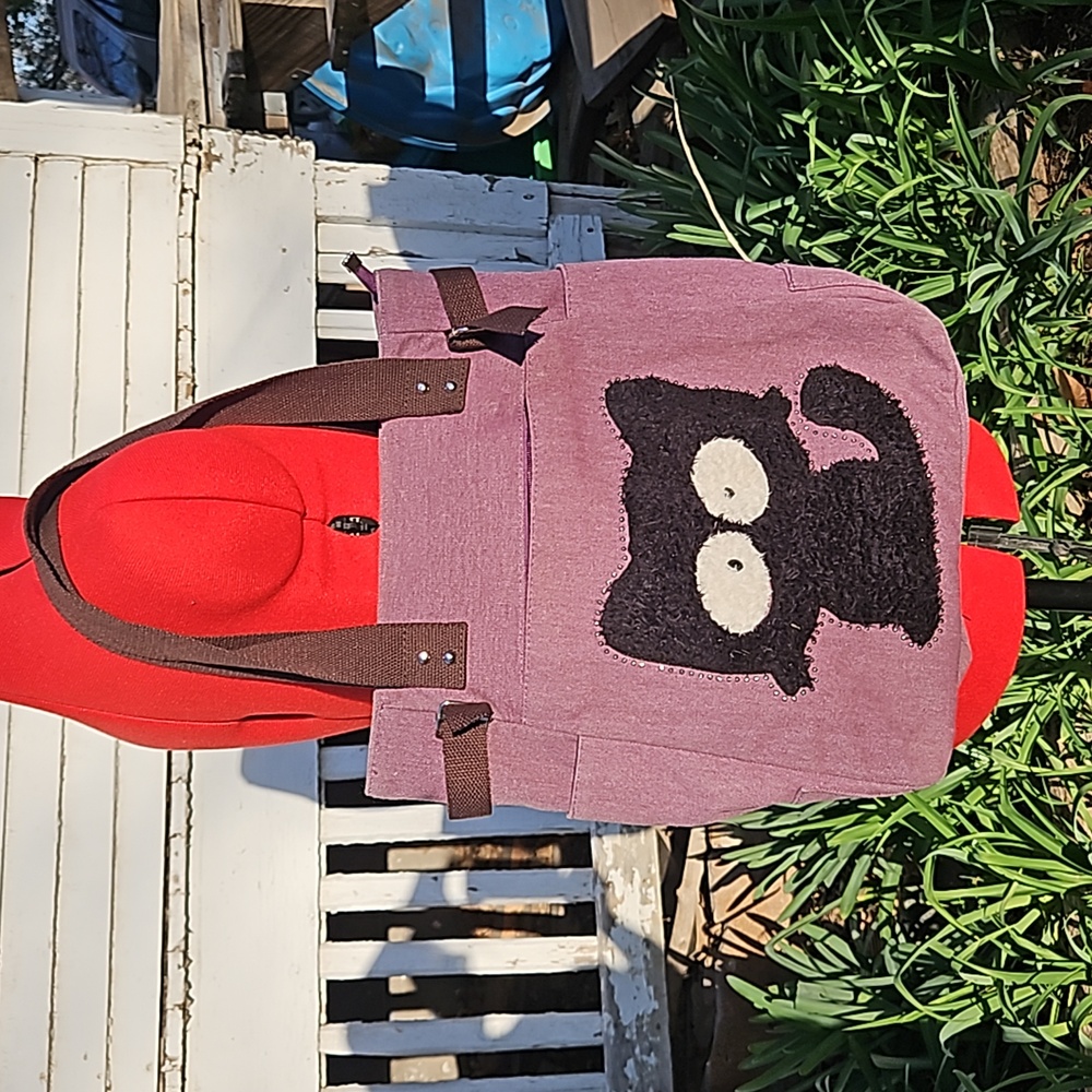 Kaukko's Bags Canvas Denim Cat Purse Handbag Tote